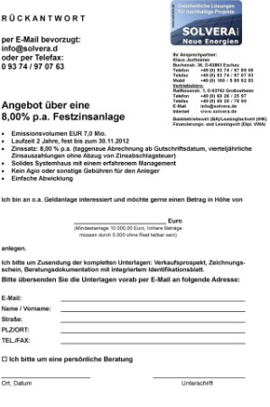Angebotsanforderung als pdf bei einem Klick auf das Formular